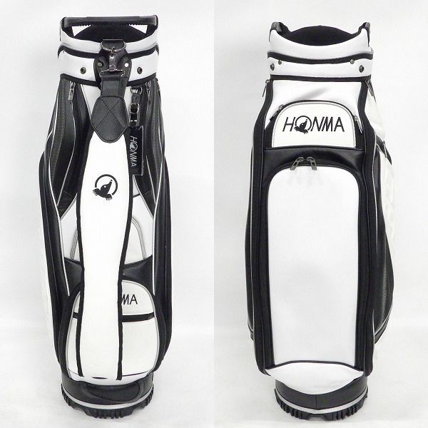 実際に弊社で買取させて頂いたHONMA/ホンマ ゴルフ 4分割キャディバッグ ホワイトｘブラックｘグレーの画像 2枚目