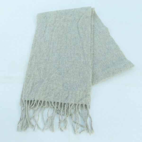 実際に弊社で買取させて頂いたChloe/クロエ ロゴ刺繍 カシミア100% マフラー 