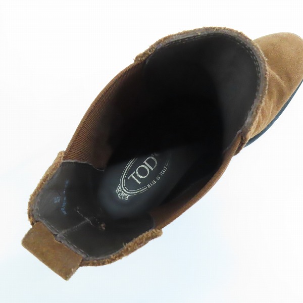 実際に弊社で買取させて頂いたTOD'S/トッズ スエード サイドゴアブーツ ブラウン/5の画像 4枚目