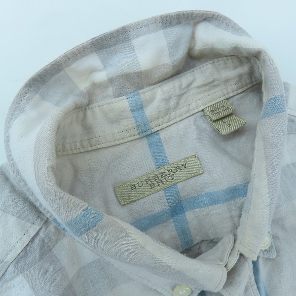 実際に弊社で買取させて頂いたBURBERRY BRIT/バーバリーブリット チェック柄半袖シャツ Sの画像 5枚目