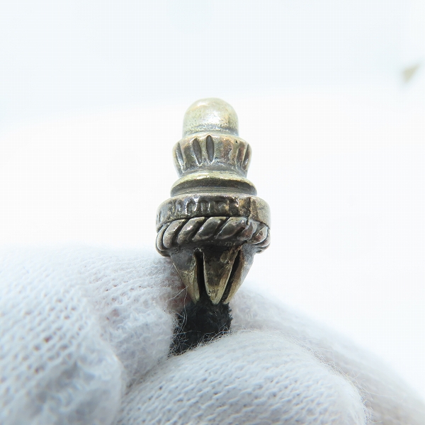 実際に弊社で買取させて頂いたCHROME HEARTS/クロムハーツ スモールCHクロスペンダント w/レザーブレード バレルボロチップの画像 7枚目