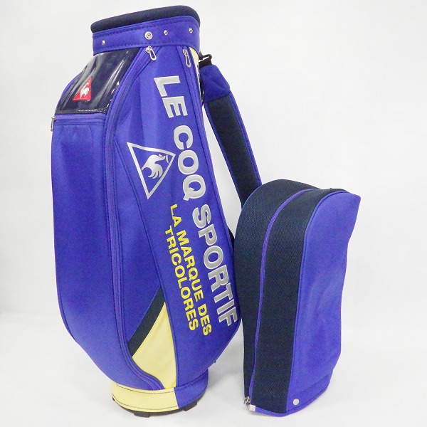 実際に弊社で買取させて頂いたle coq sportif/ルコックスポルティフ QQBPJJ08 9型 6分割キャディバッグ ブルーｘイエローの画像 1枚目