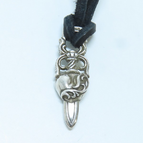 実際に弊社で買取させて頂いた【レシート付き】CHROME HEARTS/クロムハーツ DAGGER HEART/ダガーハートペンダントの画像 2枚目