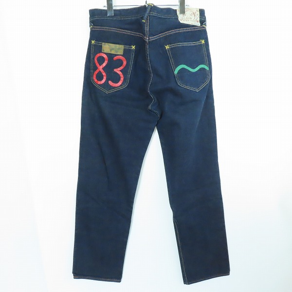 実際に弊社で買取させて頂いたEVISU/エヴィス Lot2101 カモメペイント  ボタンフライ デニムパンツ 34×35の画像 1枚目