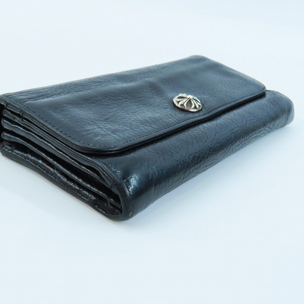実際に弊社で買取させて頂いたCHROME HEARTS/クロムハーツ JUDY ジュディ ヘビーレザー ロングウォレット クロスボタンの画像 2枚目