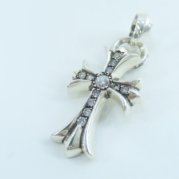 実際に弊社で買取させて頂いたCHROME HEARTS/クロムハーツ CH CRS SML W/BALE P/D/スモールCHクロスベイル パヴェダイヤ/アフターダイヤ