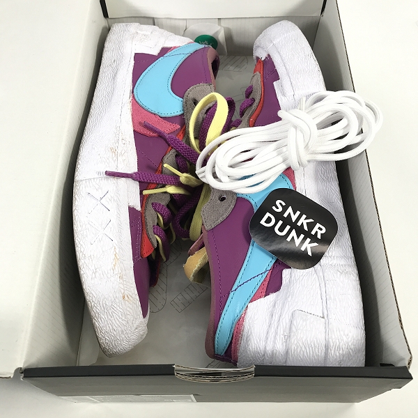 実際に弊社で買取させて頂いたNIKE×KAWS×SACAI/ナイキ×カウズ×サカイ BLAZER LOW/ブレーザーロー パープルダスク DM7901-500/27.5の画像 8枚目