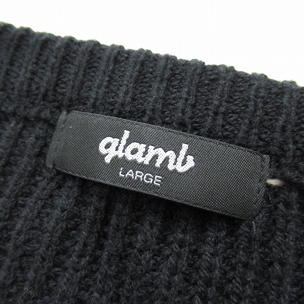 glamb/グラム クラッシュ加工 ステッチデザインニットセーター