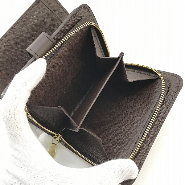 ルイヴィトン　 二つ折り財布　コンパクトジップ　ダミエ　エベヌ　ヴィンテージ LOUIS VUITTON/ルイヴィトン ダミエ エベヌ コンパクトジップ 二つ折り