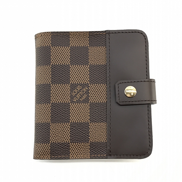 LOUIS VUITTON/ルイヴィトン ダミエ エベヌ コンパクトジップ 二つ折り